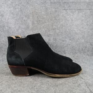 Lucky Brand Shoes Womens 7 Ankle Boots Chelsea Booties Leather Black Pull On